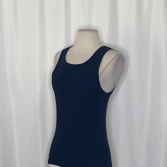 NWT!! J. CREW Perfect Fit High Neck Tank Top Solid Navy Blue Nautical Small - Picture 7 of 15